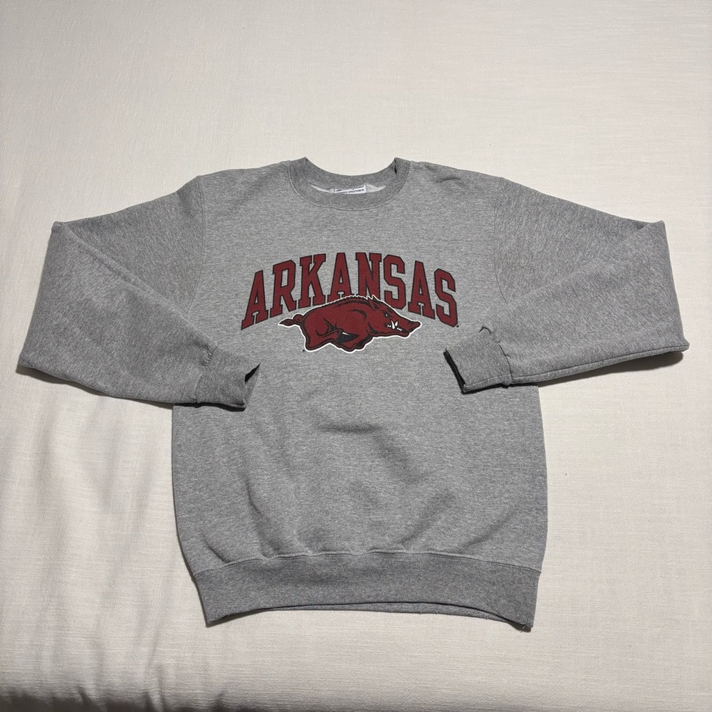 Men’s Champion Arkansas Razorbacks Arch Over Logo Pullover Sweatshirt | Small